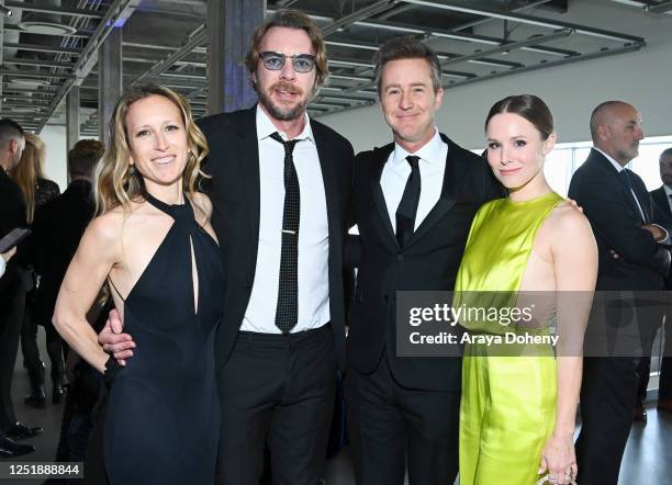 Shauna Robertson, Dax Shepard, Edward Norton and Kristen Bell attend the Ninth Breakthrough Prize Ceremony at Academy Museum of Motion Pictures on...