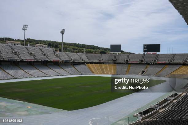 Views of Estadi Olimpic Lluis Companys with around 58.000 spectators capacity. Where FC Barcelona will play during the 2023/2024 La Liga season...
