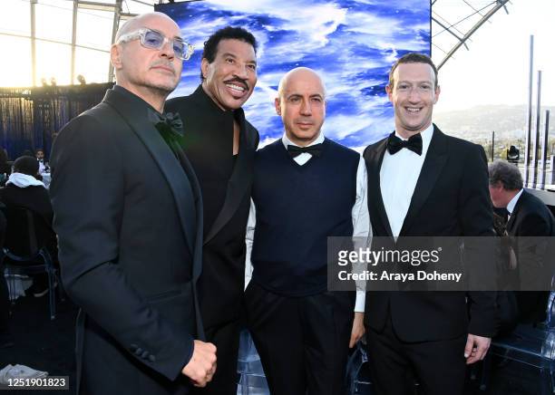 Robert Downey Jr., Lionel Richie, Yuri Milner and Mark Zuckerberg attend the Ninth Breakthrough Prize Ceremony at Academy Museum of Motion Pictures...