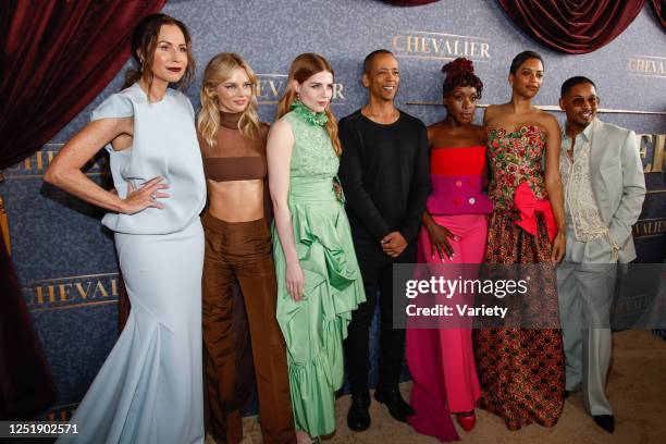 Minnie Driver, Samara Weaving, Lucy Boynton, Stephen Williams, Ronke Adekoluejo, Stefani Robinson and Kelvin Harrison Jr. At the premiere of...