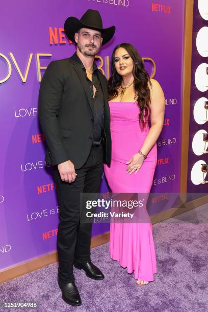 Brennon Lemieux and Alexa Lemieux at the VIP Watch Party and Celebration for "Love Is Blind: The Live Reunion" held at The Vermont Hollywood on April...