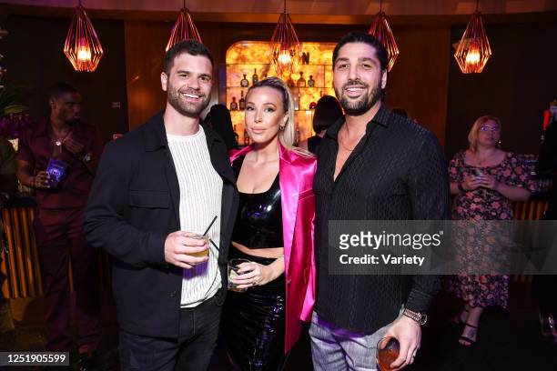 Nick Uhlenhuth, Shaina Hurley and Christos Lardakis at the VIP Watch Party and Celebration for "Love Is Blind: The Live Reunion" held at The Vermont...