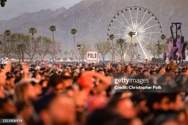 Festivalgoers at the 2023 Coachella Valley Music & Arts Festival on April 16, 2023 in Indio, California.