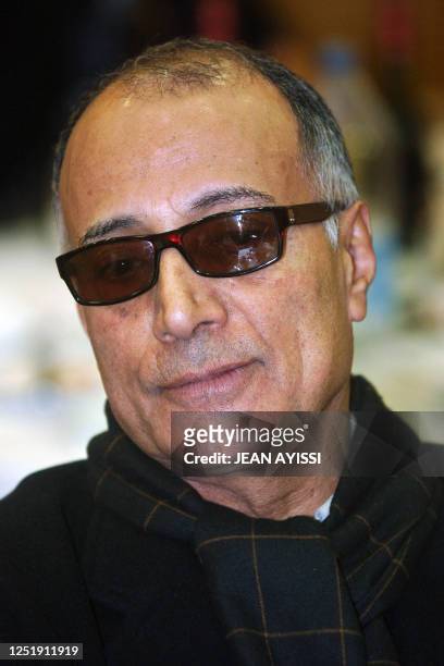 Portrait of Iranian director Abbas Kiarostami of the movie "The roads", taken 23 January 2006 in Vincennes, during the first edition of the...