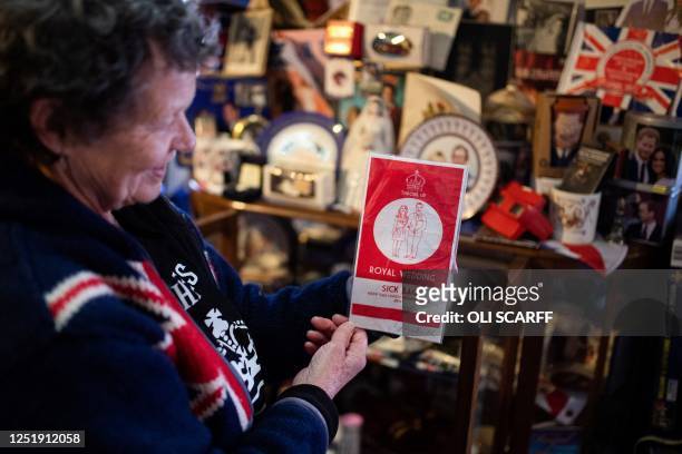 Ardent monarchist Anita Atkinson inspects some of her 13,283 pieces of royal memorabilia which she displays at her Weardale farm near Bishop...