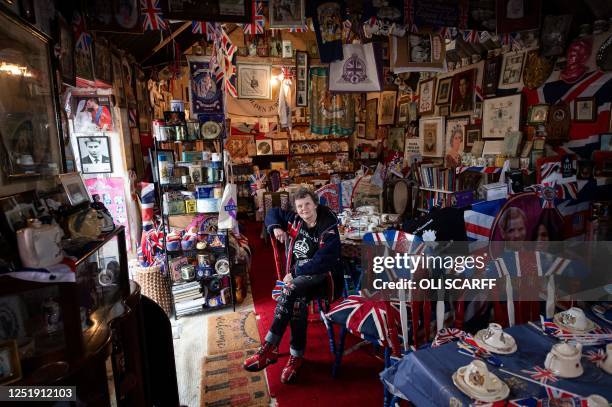 Ardent monarchist Anita Atkinson sits amongst her 13,283 pieces of royal memorabilia which she displays at her Weardale farm near Bishop Auckland,...