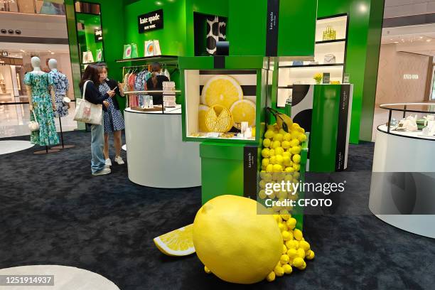 The Green Box Adventure flash mob held by Kate Spade, a light luxury brand, in Shanghai, China, April 17, 2023.