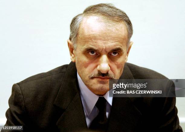 Former Bosnian Serb officer Vidoje Blagojevic waits for the verdict at the UN war crimes tribunal in The Hague, The Netherlands, 17 January 2005....