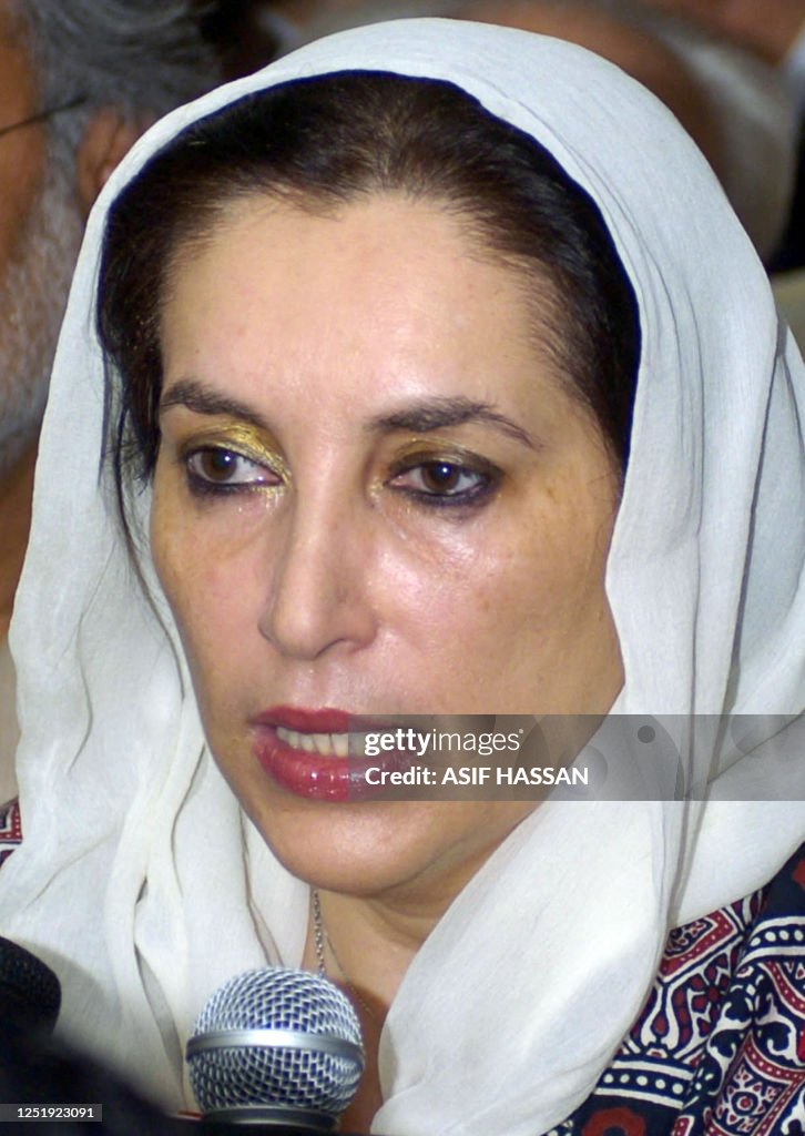 Toheed Bhutto Former Pakistani prime minister Benazir Bhutto upon speaks with media ...