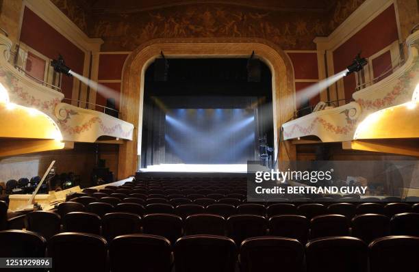 And JEAN-FRANCOIS GUYOT Pictures shows a view of the stage at "Le Palace" theater on October 30, 2008. Two legendary Paris music-halls that saw the...