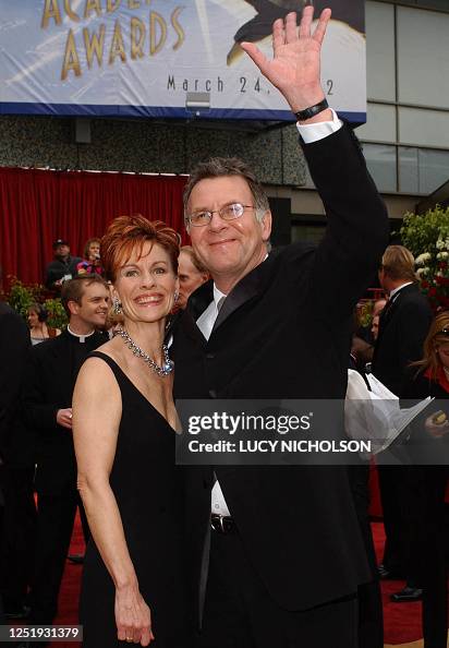 British actor Tom Wilkinson and his wife Diana Hardcastle arrive at