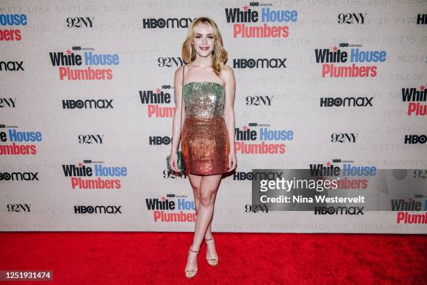 Kiernan Shipka at the premiere of "White House Plumbers" held at the 92nd Street Y on April 17, 2023 in New York City.
