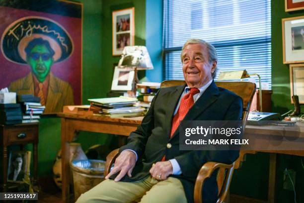 Dick DeGuerin, lawyer for David Koresh, poses for a portrait in his office in Houston, Texas, on April 5, 2023. - Blood had already been spilled...