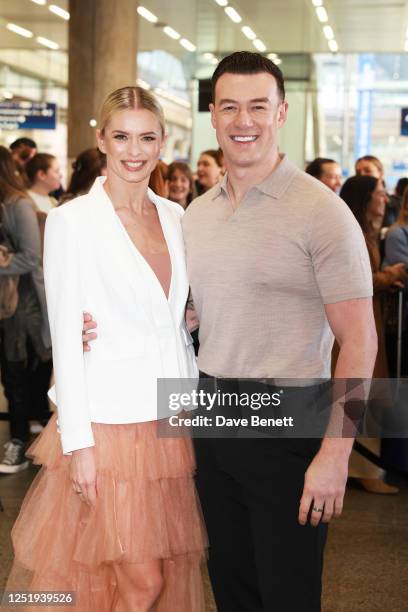 Strictly dancers Nadiya Bychkova and Kai Widdrington dance live to launch their "Let's Dance" campaign with Dune London at St Pancras Station on...