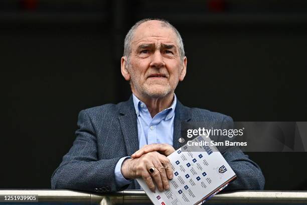 Tyrone , United Kingdom - 16 April 2023; BBC NI analyst Mickey Harte watches on during the Ulster GAA Football Senior Championship Quarter-Final...