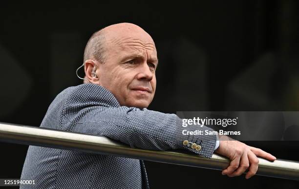 Tyrone , United Kingdom - 16 April 2023; RTÉ Sunday Game pundit Peter Canavan watches on during the Ulster GAA Football Senior Championship...