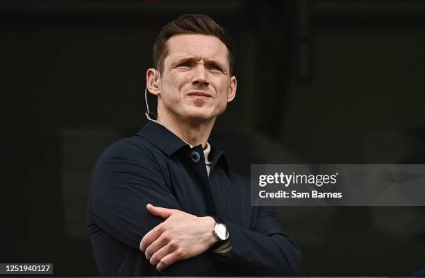 Tyrone , United Kingdom - 16 April 2023; RTÉ Sport pundit and former Dublin footballer Paul Flynn watches on during the Ulster GAA Football Senior...