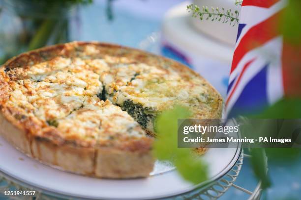 The official coronation quiche at a Coronation Big Lunch hosted by the Archbishop of Canterbury, at Westminster Abbey, in central London. Picture...