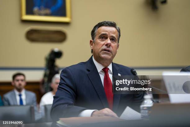 John Ratcliffe, former director of National Intelligence, speaks during a House Select Subcommittee on the Coronavirus Pandemic hearing in...