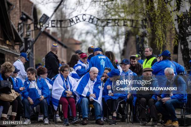 Holocaust survivors and other participants gather for the annual March of The Living to honour the victims of the Holocaust at the Memorial and...