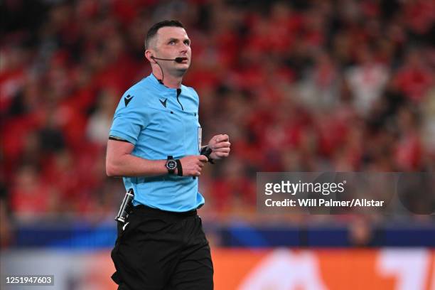 Michael Oliver, referee running during the UEFA Champions League Quarterfinal First Leg match between SL Benfica and FC Internazionale at Estadio Da...