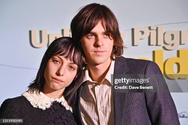 Devon Ross and Earl Cave attend a Gala Screening of "The Unlikely Pilgrimage of Harold Fry" at The Ham Yard Hotel on April 18, 2023 in London,...