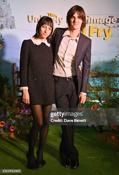 Devon Ross and Earl Cave attend a Gala Screening of "The Unlikely Pilgrimage of Harold Fry" at The Ham Yard Hotel on April 18, 2023 in London,...