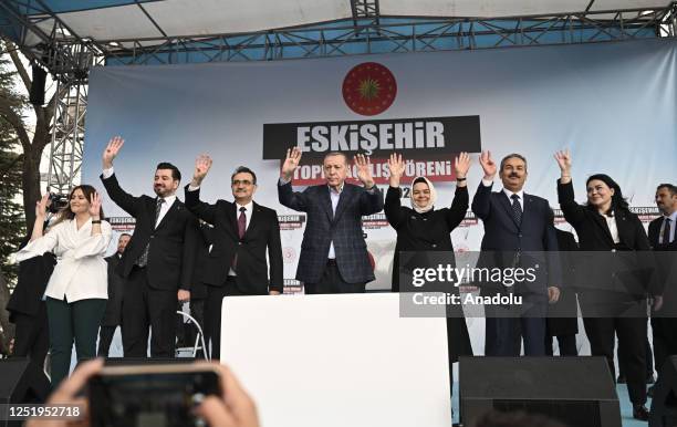 Turkish President Recep Tayyip Erdogan attends a mass opening ceremony in Eskisehir, Turkiye on April 18, 2023.