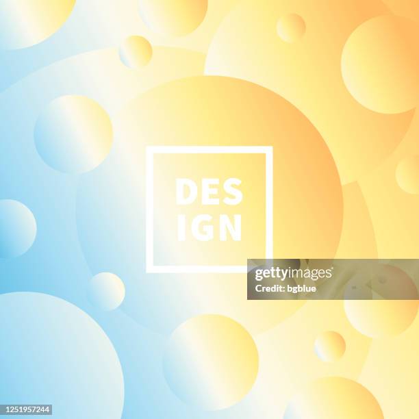 abstract geometric background with orange gradient circles - white sphere render stock illustrations