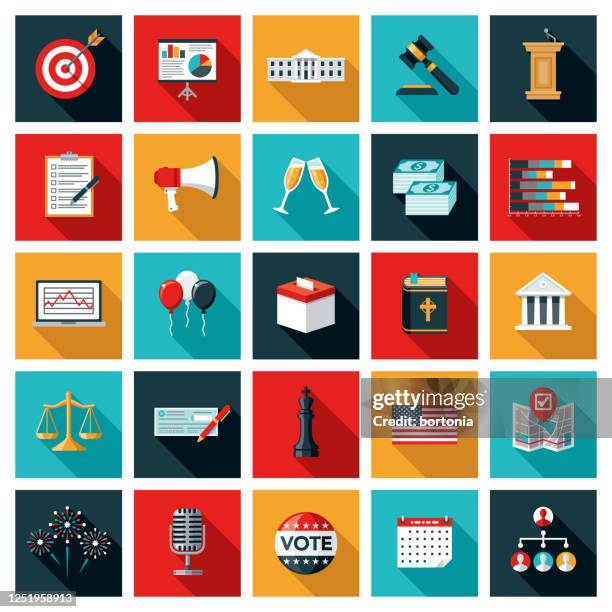 us election icon set - united states icon set stock illustrations