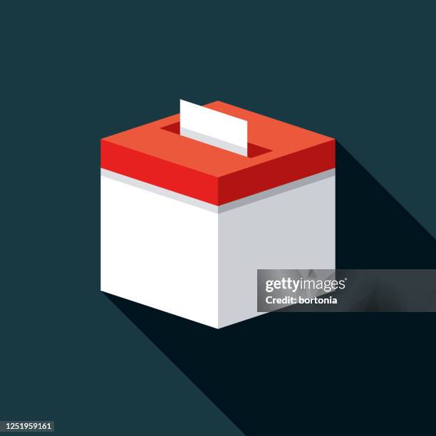 wahlurne us-wahl-ikone - wahlregistrierungskarte stock-grafiken, -clipart, -cartoons und -symbole