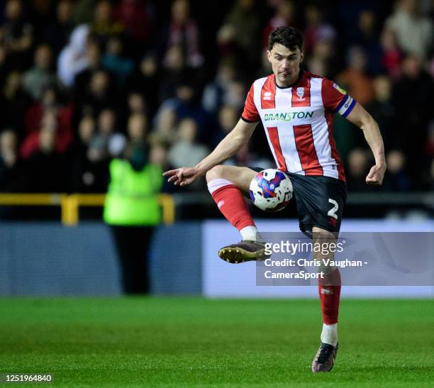 Lincoln City's Regan Poole during the Sky Bet League One between Lincoln City and Barnsley at LNER Stadium on April 18, 2023 in Lincoln, United...