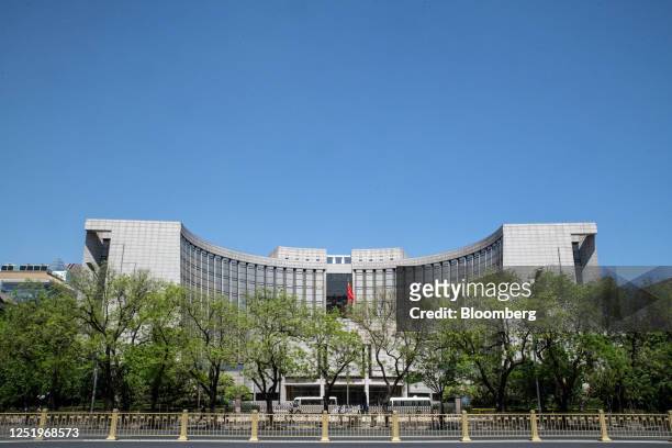 The People's Bank of China building in Beijing, China, on Tuesday, April 18, 2023. China's economy grew at the fastest pace in a year in the first...