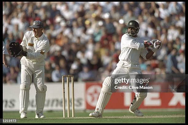 Ijaz Ahmed of Pakistan batting during the third test between England and Pakistan at the Oval in London. Mandatory Credit: Clive Mason/Allsport UK