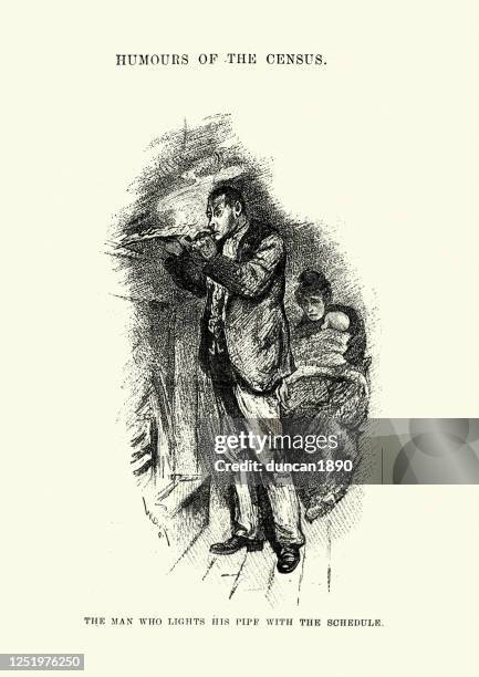 humours of the census, 19th century - census stock illustrations