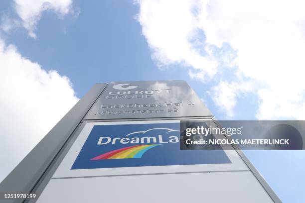 Picture taken on April 19, 2023 shows a view of the headquarters of the Dreamland and Dreambaby stores of Colruyt group in Lot, Belgium. / Belgium OUT