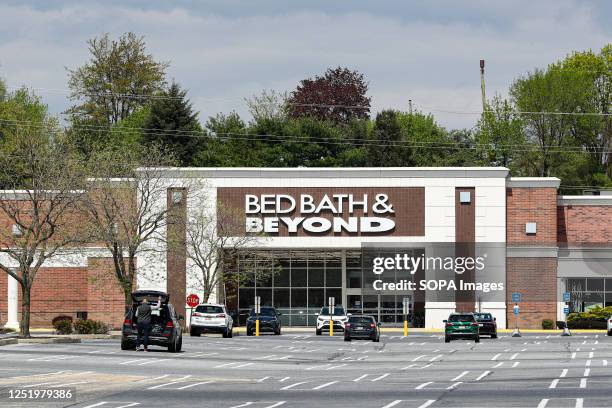 Cars are seen in the parking lot of the Bed Bath & Beyond store at the Paxton Towne Centre near Harrisburg.