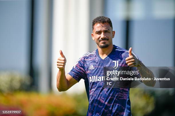 Danilo of Juventus during a Training session at Jtc ahead of their UEFA Europa League quarterfinal second leg match against Sporting CP at Estadio...