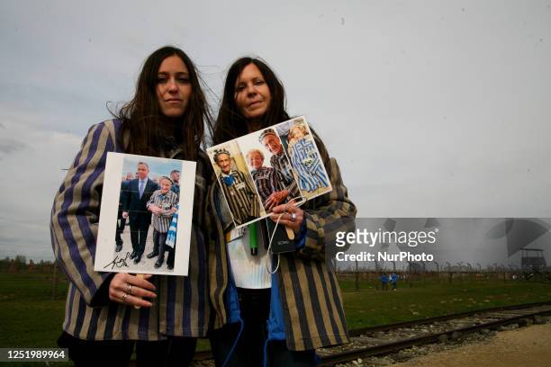 Jordana Kane and Caroline Karger at the March of the Living at Auschwitz II-Birkenau on April 18, 2023 in Brzezinka, Poland. The March of the Living...