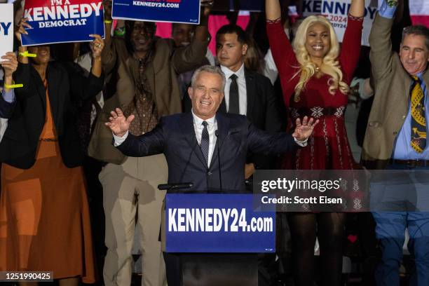 Robert F. Kennedy Jr. Officially announces his candidacy for President on April 19, 2023 in Boston, Massachusetts. An outspoken anti-vaccine...