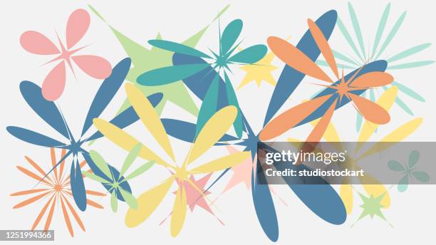 plant decorative leaf design - flower frame flat stock illustrations