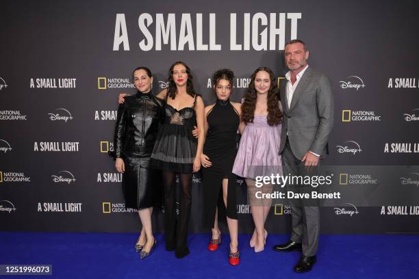 Amira Casar, Bel Powley, Billie Boullet, Ashley Brooke and Liev Schreiber attend the UK Premiere of National Geographic's 'A Small Light' at Odeon...