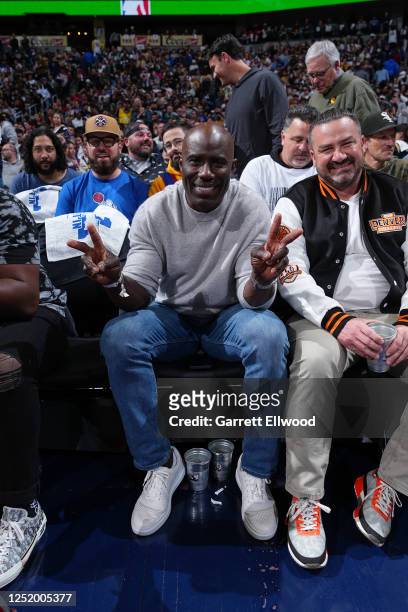 Terrell Davis poses for a photo during Round 1 Game 2 of the 2023 NBA Playoffs between the Minnesota Timberwolves and the Denver Nuggets on April 19,...