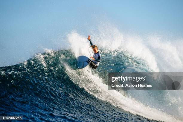 Sophie McCulloch of Australia surfs in Heat 1 of the Opening Round at the Western Australia Margaret River Pro on April 20, 2023 at Margaret River,...