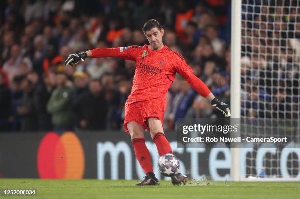 Real Madrid's Thibaut Courtois during the UEFA Champions League quarterfinal second leg match between Chelsea FC and Real Madrid at Stamford Bridge...