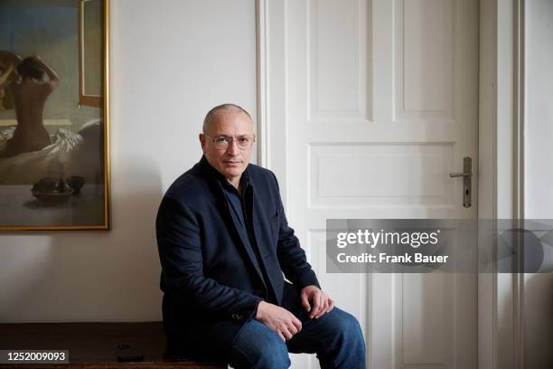 Exiled Russian businessman and opposition activist Mikhail Khodorkovsky is photographed for Tages-Anzeiger on February 17, 2023 in Munich, Germany.
