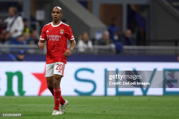 Joao Mario of SL Benfica looks on during the UEFA Champions League quarterfinal second leg match between FC Internazionale and SL Benfica at San Siro...