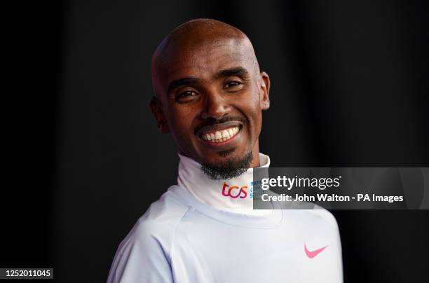 Sir Mo Farah, CBE during a press conference in London ahead of the TCS London Marathon 2023 on Sunday. Picture date: Thursday April 20, 2023.