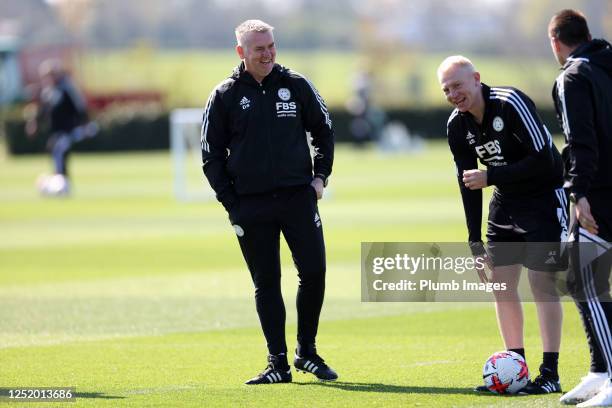 Leicester City manager Dean Smith during the Leicester City training session at Leicester City Training Ground, Seagrave on April 20, 2023 in...