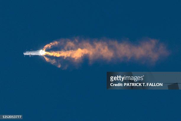 The SpaceX Starship lifts off from the launchpad during a flight test from Starbase in Boca Chica, Texas, on April 20, 2023. - The rocket...